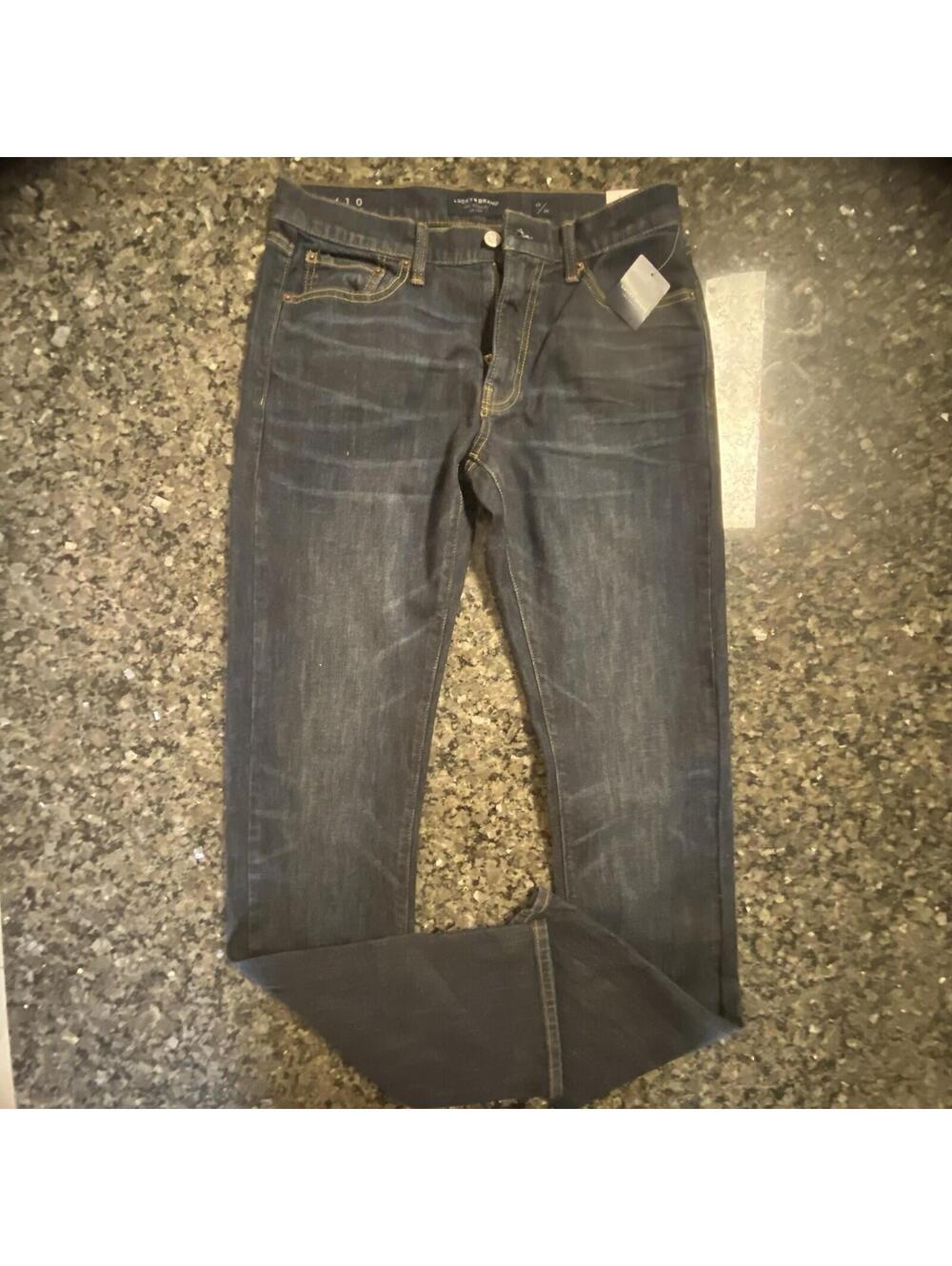 Lucky Brand Men's Athletic Slim Blue Denim Jeans 5-Pocket Button Zip